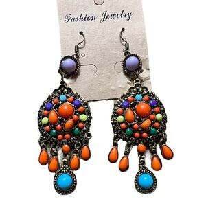 Women's Cascade Hook Earrings Multi Color Dangle Boho Fashion Jewelry Beach Drop